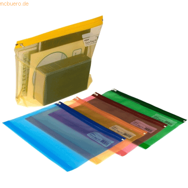 25 x Snopake Dokumententasche Zippa Bag A4+ hohe Kapazität farbig sort von Snopake