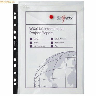 5 x Snopake Dokumentenhüllen A4 mit Abheftlochung und transparenter Kl von Snopake