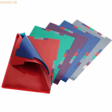 5 x Snopake Dokumentenhüllen Fusion VariFile A4 5 Fächer mehrfarbig von Snopake