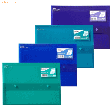 5 x Snopake Dokumententasche PolyPlus A4 electra farbig sortiert von Snopake