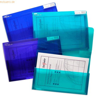 5 x Snopake Dokumententasche Polywally A4 electra farbig sortiert von Snopake