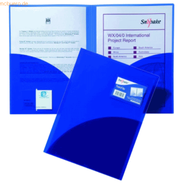 5 x Snopake Präsentationsmappe Twin File A4 electra blau von Snopake