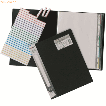 5 x Snopake Sichtbuch mit Index A4 40 Hüllen/80 Seiten schwarz von Snopake
