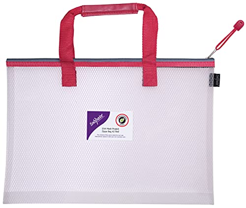 Snopake 15876 Tasche für Projekte/Bücher, A3, hohe Kapazität, EVA-Netzstoff, robust, mit weichem Tragegriff, transparent/rot, 1 Stück Snopake 15876 Tasche für Projekte/Bücher, A3, hohe Kapazität, EVA-Netzstoff, robust, mit weichem Tragegriff, transparent/rot, 1 Stück von Snopake