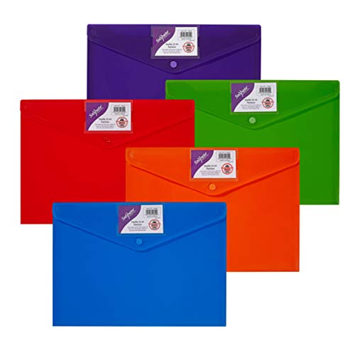 Snopake A4 Rainbow Polyfile Ausweishülle mit Druckknopf, Regenbogenfarben, 5 Stück, Ref: 15787, 330 x 240 mm Snopake A4 Rainbow Polyfile Ausweishülle mit Druckknopf, Regenbogenfarben, 5 Stück, Ref: 15787, 330 x 240 mm von Snopake
