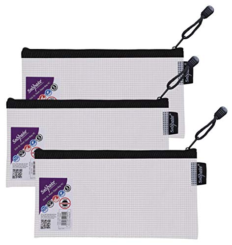 Snopake DL Zippa-Bag mit hoher Kapazität, EVA, 240 x 130 mm, transparent/schwarz, 3 Stück von Snopake