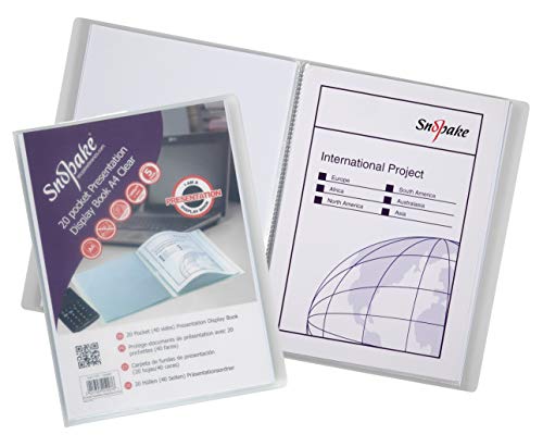 Snopake Superline Präsentationsmappe mit 20 transparenten Hüllen, A4, Polypropylen Snopake Superline Präsentationsmappe mit 20 transparenten Hüllen, A4, Polypropylen von Snopake