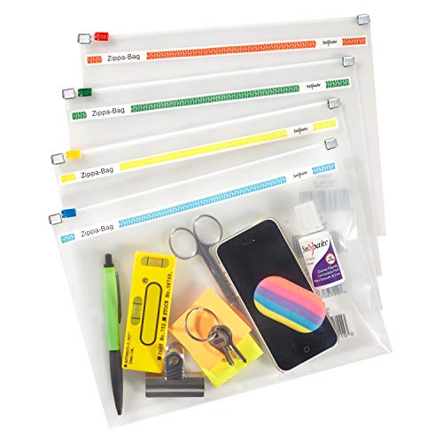 Snopake Zippa Bag Zipperbeutel A5 250 x 180 mm 25 Stück transparent/farblich sortiert von Snopake