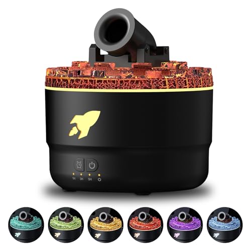 Aroma Diffuser, Air Luftbefeuchter mit 7 Farbe LED Leuchten, 2 Nebelmodi, 3 Timing Automatische Abschaltfunktion, Raumduft Duftöl Diffuser für Schlafzimmer Büro Spa (Schwarz) von Snovire