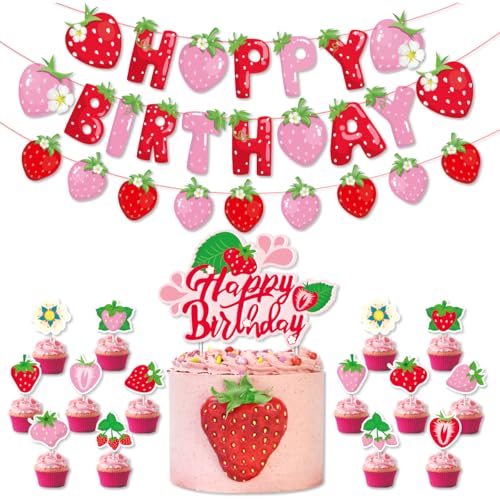 Strawberry Shortcake Geburtstagsdekorationen Banner von SnowCow