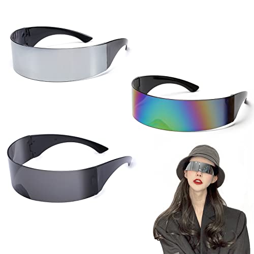 Snowtain 3 Stück Futuristische Sonnenbrille,Rave Randlose Y2k Techno Brille,für Damen Herren, Cosplay, Konzert,Bar,Versammlungen,Halloween und andere festliche Anlässe. Snowtain 3 Stück Futuristische Sonnenbrille,Rave Randlose Y2k Techno Brille,für Damen Herren, Cosplay, Konzert,Bar,Versammlungen,Halloween und andere festliche Anlässe. von Snowtain