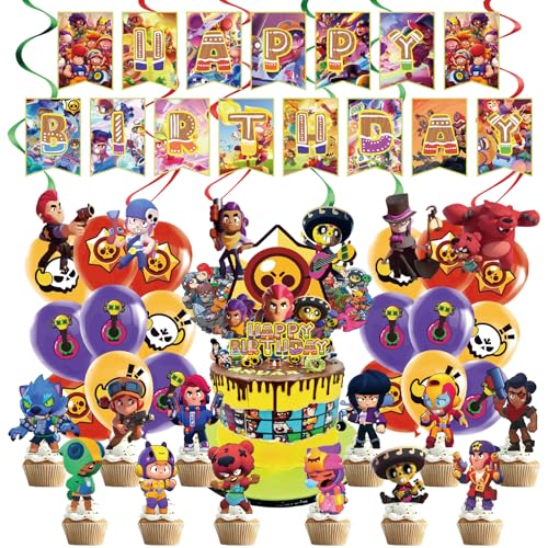 Snowtain 50 Stück Brawl Geburtstag Deko,Jungen Mädchen Party Deko Set Happy Birthday Banner, für Kindergeburtstag Ballon Party Supplies Deko Snowtain 50 Stück Brawl Geburtstag Deko,Jungen Mädchen Party Deko Set Happy Birthday Banner, für Kindergeburtstag Ballon Party Supplies Deko von Snowtain
