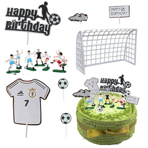 Snowtain Tortendeko Fussball Tortendeko,Geburtstag Fußball Cake Topper Geeignet für Kinderfeste Cupcake Toppers Geburtstag Party Fußball Kuchen Deko von Snowtain