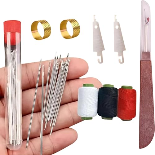 37PCS Nähwerkzeug-Set, Berlibuy Nähset mit Schmalen Nadeln und Fäden, Nähset Grundausstattung für Anfänger, Profis und Reisend (1set) von Snrtevu