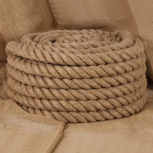 Juteseil 10 m Länge 36 mm Stärke, Snsowed Sisalseil, Pflanzenbinder, Baumpfahl, Baumstütze, Bindfaden Garten Reißfest, Hanfseil Gewebt, Garn Dickes Seil Kordel von Snsowed