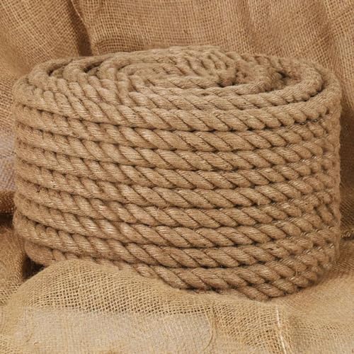 Juteseil 50 m Länge 16 mm Stärke, Snsowed Sisalseil, Pflanzenbinder, Baumpfahl, Baumstütze, Bindfaden Garten Reißfest, Hanfseil Gewebt, Garn Dickes Seil Kordel Juteseil 50 m Länge 16 mm Stärke, Snsowed Sisalseil, Pflanzenbinder, Baumpfahl, Baumstütze, Bindfaden Garten Reißfest, Hanfseil Gewebt, Garn Dickes Seil Kordel von Snsowed