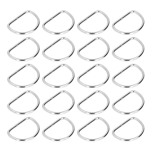 Snufeve6 D-Ringe, einfache Montage D-Ringe Schnalle Premium Material Silber Fadeless für Tasche für Geldbörse für Kleidung(3,8x40x30mm) von Snufeve6