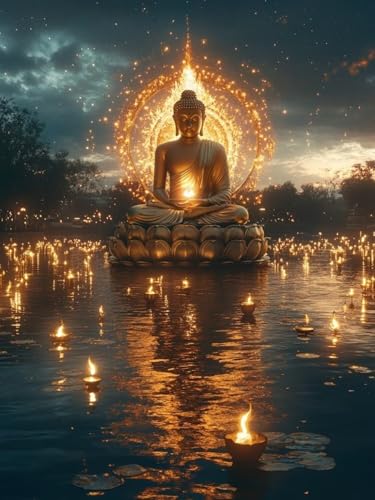 Diamond Painting Buddha für Bastelset Kinder ab 6 Jahre, Diamant Painting Zen Set für Erwachsene Anfänger, 5D DIY Mosaikherstellung Full Diamant Set Wanddeko Hauswand Festival Geschenke 40x50cm S-587 von Snuysogx