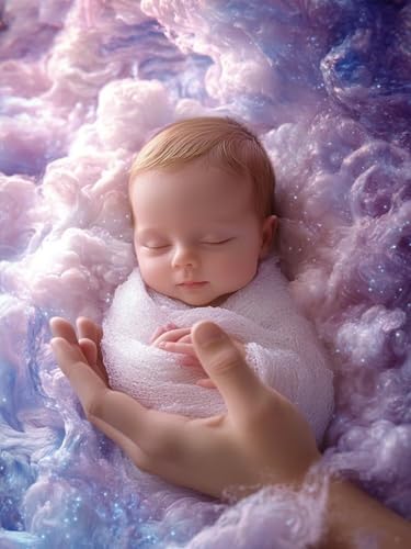 Diamond Painting XXL Baby für Bastelset Kinder ab 6 Jahre, Diamond Painting Engel, 5D DIY Diamant Malerei Bilder Stickerei Set, Full Dimond Kristall Handwerk Geschenke für Zuhause Deko 50x70cm S-206 von Snuysogx