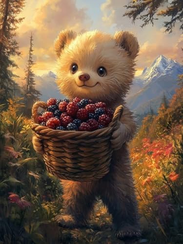 Diamond Painting XXL Bären für Bastelset Kinder ab 6 Jahre, Diamond Painting Tier, 5D DIY Diamant Malerei Bilder Stickerei Set, Full Dimond Kristall Handwerk Geschenke für Zuhause Deko 50x70cm S-152 Diamond Painting XXL Bären für Bastelset Kinder ab 6 Jahre, Diamond Painting Tier, 5D DIY Diamant Malerei Bilder Stickerei Set, Full Dimond Kristall Handwerk Geschenke für Zuhause Deko 50x70cm S-152 von Snuysogx