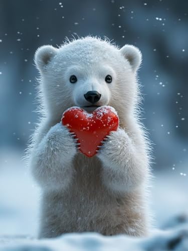 Diamond Painting XXL Bären für Bastelset Kinder ab 6 Jahre, Diamond Painting Tier, 5D DIY Diamant Malerei Bilder Stickerei Set, Full Dimond Kristall Handwerk Geschenke für Zuhause Deko 70x90cm S-151 von Snuysogx