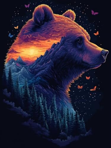 Diamond Painting XXL Bären für Bastelset Kinder ab 6 Jahre, Diamond Painting Wald, 5D DIY Diamant Malerei Bilder Stickerei Set, Full Dimond Kristall Handwerk Geschenke für Zuhause Deko 50x70cm S-150 Diamond Painting XXL Bären für Bastelset Kinder ab 6 Jahre, Diamond Painting Wald, 5D DIY Diamant Malerei Bilder Stickerei Set, Full Dimond Kristall Handwerk Geschenke für Zuhause Deko 50x70cm S-150 von Snuysogx