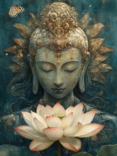 Diamond Painting XXL Buddha für Bastelset Kinder ab 6 Jahre, Diamond Painting Blumen, 5D DIY Diamant Malerei Bilder Stickerei Set, Dimond Kristall Handwerk Geschenke für Zuhause Deko 50x70cm S-317 Diamond Painting XXL Buddha für Bastelset Kinder ab 6 Jahre, Diamond Painting Blumen, 5D DIY Diamant Malerei Bilder Stickerei Set, Dimond Kristall Handwerk Geschenke für Zuhause Deko 50x70cm S-317 von Snuysogx