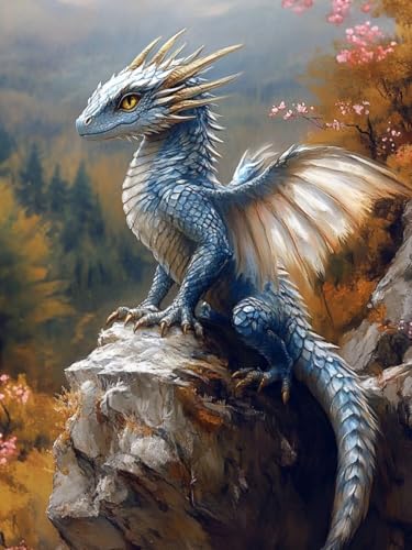 Diamond Painting XXL Drachen für Bastelset Kinder ab 6 Jahre, Diamond Painting Tier, 5D DIY Diamant Malerei Bilder Stickerei Set, Full Dimond Kristall Handwerk Geschenke für Zuhause Deko 50x70cm S-315 Diamond Painting XXL Drachen für Bastelset Kinder ab 6 Jahre, Diamond Painting Tier, 5D DIY Diamant Malerei Bilder Stickerei Set, Full Dimond Kristall Handwerk Geschenke für Zuhause Deko 50x70cm S-315 von Snuysogx