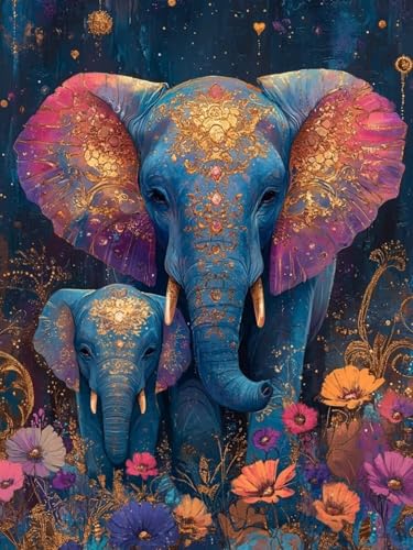 Diamond Painting XXL Elefant für Bastelset Kinder ab 6 Jahre, Diamond Painting Blume, 5D DIY Diamant Malerei Bilder Stickerei Set, Dimond Kristall Handwerk Geschenke für Zuhause Deko 50x70cm S-325 Diamond Painting XXL Elefant für Bastelset Kinder ab 6 Jahre, Diamond Painting Blume, 5D DIY Diamant Malerei Bilder Stickerei Set, Dimond Kristall Handwerk Geschenke für Zuhause Deko 50x70cm S-325 von Snuysogx