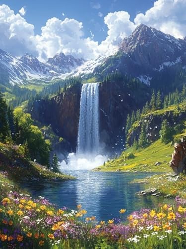 Diamond Painting XXL Fallen für Bastelset Kinder ab 6 Jahre, Diamond Painting Landschaft, 5D DIY Diamant Malerei Bilder Stickerei Set, Dimond Kristall Handwerk Geschenke für Zuhause Deko 50x70cm S-101 von Snuysogx