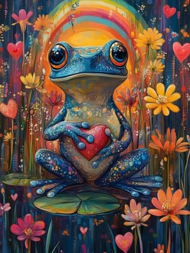 Diamond Painting XXL Frosch für Bastelset Kinder ab 6 Jahre, Diamond Painting Blumen, 5D DIY Diamant Malerei Bilder Stickerei Set, Dimond Kristall Handwerk Geschenke für Zuhause Deko 50x70cm S-161 Diamond Painting XXL Frosch für Bastelset Kinder ab 6 Jahre, Diamond Painting Blumen, 5D DIY Diamant Malerei Bilder Stickerei Set, Dimond Kristall Handwerk Geschenke für Zuhause Deko 50x70cm S-161 von Snuysogx