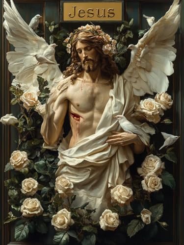 Diamond Painting XXL Jesus für Bastelset Kinder ab 6 Jahre, Diamond Painting Blumen, 5D DIY Diamant Malerei Bilder Stickerei Set, Full Dimond Kristall Handwerk Geschenke für Zuhause Deko 70x90cm S-208 Diamond Painting XXL Jesus für Bastelset Kinder ab 6 Jahre, Diamond Painting Blumen, 5D DIY Diamant Malerei Bilder Stickerei Set, Full Dimond Kristall Handwerk Geschenke für Zuhause Deko 70x90cm S-208 von Snuysogx