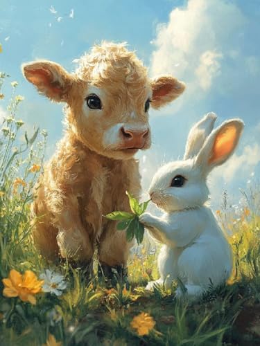 Diamond Painting XXL Kuh für Bastelset Kinder ab 6 Jahre, Diamond Painting Kaninchen, 5D DIY Diamant Malerei Bilder Stickerei Set, Dimond Kristall Handwerk Geschenke für Zuhause Deko 65x85cm SY1-155 Diamond Painting XXL Kuh für Bastelset Kinder ab 6 Jahre, Diamond Painting Kaninchen, 5D DIY Diamant Malerei Bilder Stickerei Set, Dimond Kristall Handwerk Geschenke für Zuhause Deko 65x85cm SY1-155 von Snuysogx