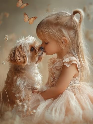Diamond Painting XXL Mädchen für Bastelset Kinder ab 6 Jahre, Diamond Painting Hund, 5D DIY Diamant Malerei Bilder Stickerei Set, Full Dimond Kristall Handwerk Geschenke für Zuhause Deko 50x70cm S-121 Diamond Painting XXL Mädchen für Bastelset Kinder ab 6 Jahre, Diamond Painting Hund, 5D DIY Diamant Malerei Bilder Stickerei Set, Full Dimond Kristall Handwerk Geschenke für Zuhause Deko 50x70cm S-121 von Snuysogx