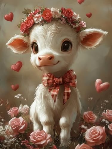 Diamond Painting XXL Ochse für Bastelset Kinder ab 6 Jahre, Diamond Painting Tier, 5D DIY Diamant Malerei Bilder Stickerei Set, Full Dimond Kristall Handwerk Geschenke für Zuhause Deko 50x70cm S-117 von Snuysogx