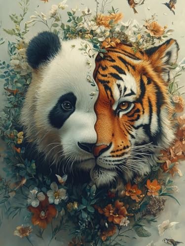 Diamond Painting XXL Panda für Bastelset Kinder ab 6 Jahre, Diamond Painting Tiger, 5D DIY Diamant Malerei Bilder Stickerei Set, Full Dimond Kristall Handwerk Geschenke für Zuhause Deko 50x70cm S-170 Diamond Painting XXL Panda für Bastelset Kinder ab 6 Jahre, Diamond Painting Tiger, 5D DIY Diamant Malerei Bilder Stickerei Set, Full Dimond Kristall Handwerk Geschenke für Zuhause Deko 50x70cm S-170 von Snuysogx