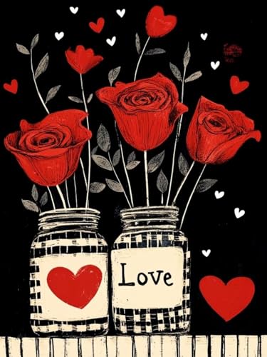Diamond Painting XXL Rose für Bastelset Kinder ab 6 Jahre, Diamond Painting Liebe, 5D DIY Diamant Malerei Bilder Stickerei Set, Full Dimond Kristall Handwerk Geschenke für Zuhause Deko 50x70cm S-108 Diamond Painting XXL Rose für Bastelset Kinder ab 6 Jahre, Diamond Painting Liebe, 5D DIY Diamant Malerei Bilder Stickerei Set, Full Dimond Kristall Handwerk Geschenke für Zuhause Deko 50x70cm S-108 von Snuysogx