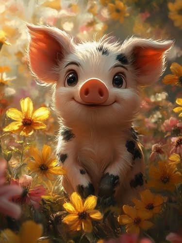 Diamond Painting XXL Schwein für Bastelset Kinder ab 6 Jahre, Diamond Painting Blume, 5D DIY Diamant Malerei Bilder Stickerei Set, Dimond Kristall Handwerk Geschenke für Zuhause Deko 85x110cm S-119 Diamond Painting XXL Schwein für Bastelset Kinder ab 6 Jahre, Diamond Painting Blume, 5D DIY Diamant Malerei Bilder Stickerei Set, Dimond Kristall Handwerk Geschenke für Zuhause Deko 85x110cm S-119 von Snuysogx