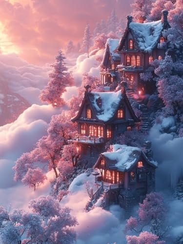 Diamond Painting XXL Winter für Bastelset Kinder ab 6 Jahre, Diamond Painting Schloss, 5D DIY Diamant Malerei Bilder Stickerei Set, Dimond Kristall Handwerk Geschenke für Zuhause Deko 50x70cm S-337 Diamond Painting XXL Winter für Bastelset Kinder ab 6 Jahre, Diamond Painting Schloss, 5D DIY Diamant Malerei Bilder Stickerei Set, Dimond Kristall Handwerk Geschenke für Zuhause Deko 50x70cm S-337 von Snuysogx