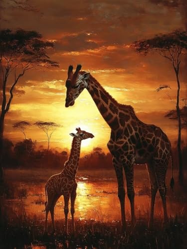 Giraffe Diamond Painting Groß XXL 60x80cm für Bastelset Kinder ab 6 Jahre, 5D Diamond Painting Sonnenuntergang, DIY Diamant Mosaik Bastelset Erwachsene, Daiments Malerei Stickerei Festival Deko S-177 Giraffe Diamond Painting Groß XXL 60x80cm für Bastelset Kinder ab 6 Jahre, 5D Diamond Painting Sonnenuntergang, DIY Diamant Mosaik Bastelset Erwachsene, Daiments Malerei Stickerei Festival Deko S-177 von Snuysogx