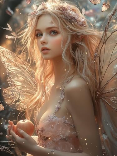 Prinzessin Diamond Painting Groß XXL 60x80cm für Bastelset Kinder ab 6 Jahre, 5D Diamond Painting Elf Neuheiten, DIY Diamant Mosaik Bastelset Erwachsene, Daiments Malerei Stickerei Festival Deko S-541 von Snuysogx