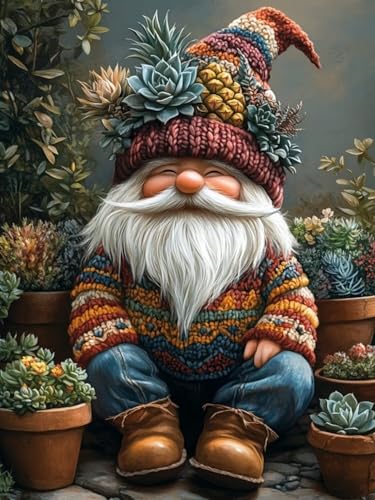Wichtel Diamond Painting Groß XXL 45x60cm für Bastelset Kinder ab 6 Jahre, 5D Diamond Painting Anlage Neuheiten, DIY Diamant Mosaik Bastelset Erwachsene, Daiments Malerei Stickerei Festival Deko S-114 von Snuysogx