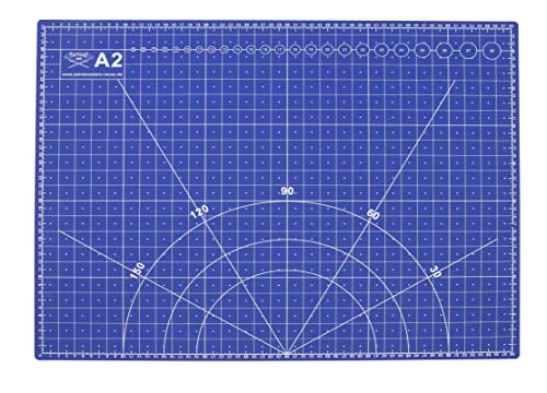 Snyderline® Schneidematte A2 = 45x60cm, 5-lagig beidseitig Bedruckt, selbstheilend, blau/schwarz, Druck in cm & inch von Snyderline