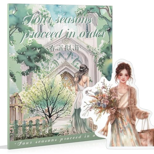 Snylcce 20 Blätter PET-Aufkleber - Vintage Scrapbooking-Zubehör für Junk-Journals - Frühlings-Saisonthemen vorgeschnitten von Snylcce