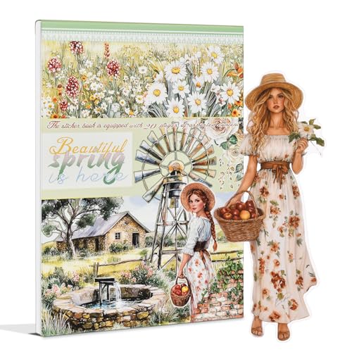 Snylcce Beautiful Spring is Here Themen-Aufkleber, Scrapbooking-Zubehör für Junk Journal, 20 Blatt PET-Aufkleber, Vintage-Journaling-Aufkleber, Ephemera-Aufkleber-Buch, vorgeschnitten, Junk Journal Snylcce Beautiful Spring is Here Themen-Aufkleber, Scrapbooking-Zubehör für Junk Journal, 20 Blatt PET-Aufkleber, Vintage-Journaling-Aufkleber, Ephemera-Aufkleber-Buch, vorgeschnitten, Junk Journal von Snylcce