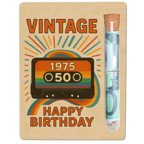 50. Geburtstag Originelle Lustig Geldgeschenk Holz, 50 Geschenk Mann, Vintage Geldgeschenk für 50er Mann, Geburtstagsgeschenke Deko Aus Holz,Jubiläum Geburtstagskarte Geschenke für Freunde, Familie von Snyvpra