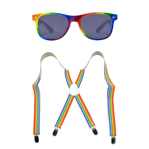 Snyvpra Pride Outfit Set - Bunte Pride Accessoires Für Damen Und Herren, Rainbow-Accessoires Für Outdoor-Aktivitäten, Strandurlaub Und Festivals, Stylische Pride Outfit Ergänzungen Zum Feiern von Snyvpra