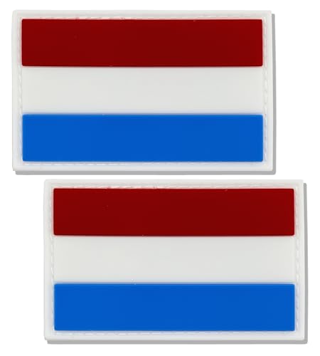 SoKoot Luxemburg-Flagge, Luxemburg-Flaggen, PVC, Klettverschluss, Luxemburger-Flaggen, Militär, taktischer Patch (2 Stück) von SoKoot