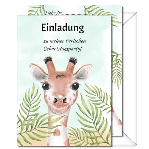 SoSi, 10 Einladungskarten mit 10 passenden Umschlägen inkl. Kuchenrezept, Kindergeburtstag Giraffe, Geburtstag Mädchen und Jungen, Tiere Geburtstag SoSi, 10 Einladungskarten mit 10 passenden Umschlägen inkl. Kuchenrezept, Kindergeburtstag Giraffe, Geburtstag Mädchen und Jungen, Tiere Geburtstag von SoSi