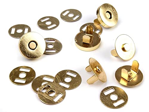 10x Magnetknöpfe gold, 18mm Taschenknöpfe, Magnetverschluss von SoSt-Shop